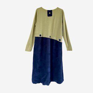 FOIL Eye Dress Green Merino and Black Tencel NWT